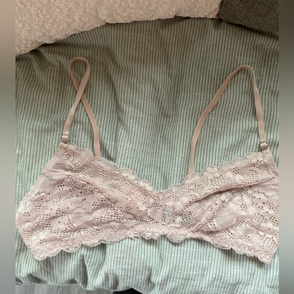 Coobie Lace Bralette in Light Pink, Size L